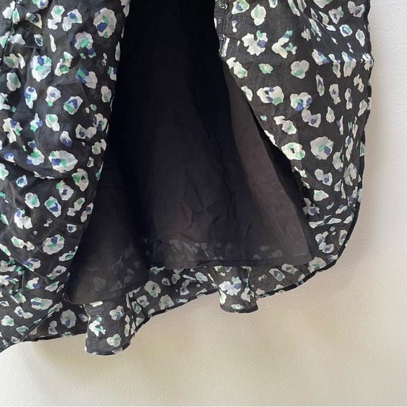 ba&sh Beth Printed Cotton Blend Voile Floral Mini Dress Black Size Large - Picture 4 of 10